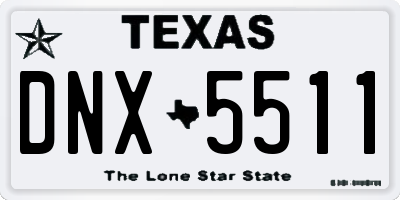 TX license plate DNX5511