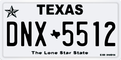 TX license plate DNX5512