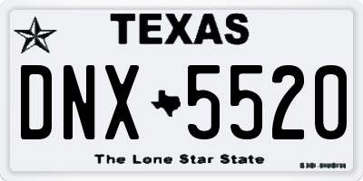 TX license plate DNX5520
