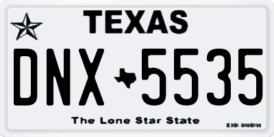 TX license plate DNX5535