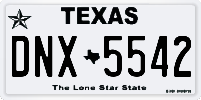 TX license plate DNX5542