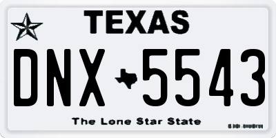 TX license plate DNX5543