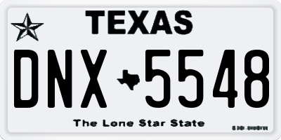 TX license plate DNX5548