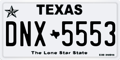 TX license plate DNX5553