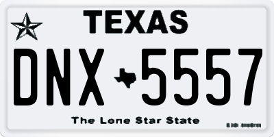 TX license plate DNX5557