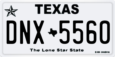 TX license plate DNX5560