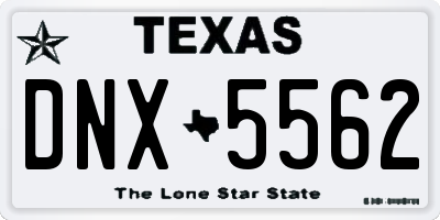 TX license plate DNX5562