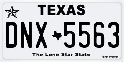TX license plate DNX5563