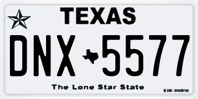 TX license plate DNX5577