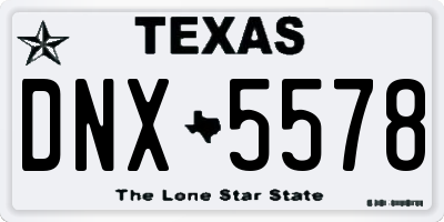 TX license plate DNX5578