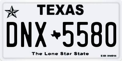 TX license plate DNX5580
