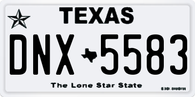 TX license plate DNX5583