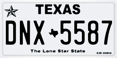 TX license plate DNX5587
