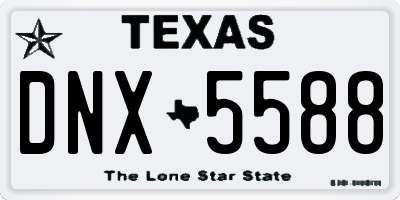 TX license plate DNX5588