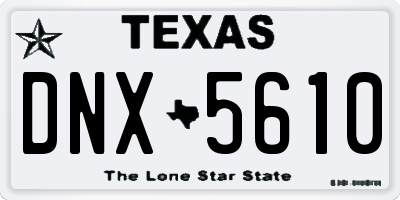TX license plate DNX5610