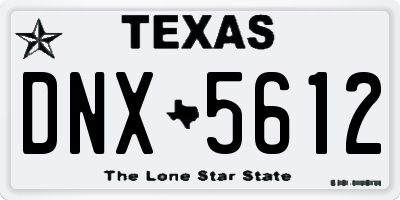 TX license plate DNX5612