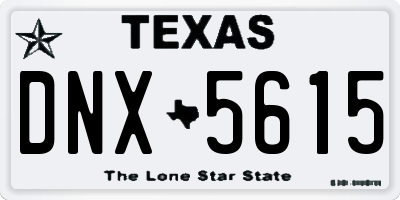 TX license plate DNX5615