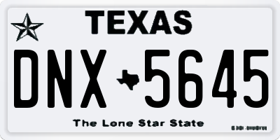 TX license plate DNX5645