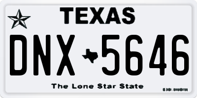 TX license plate DNX5646