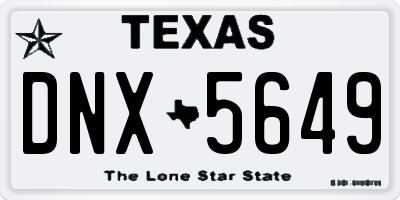 TX license plate DNX5649