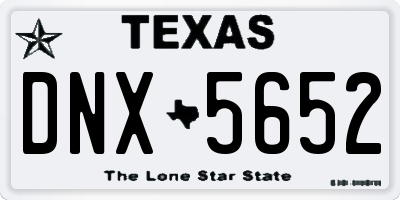 TX license plate DNX5652