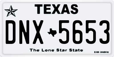 TX license plate DNX5653