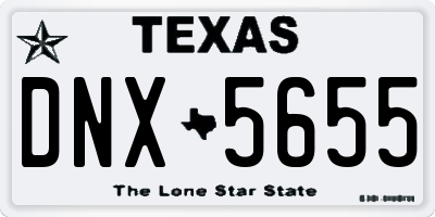 TX license plate DNX5655