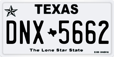 TX license plate DNX5662