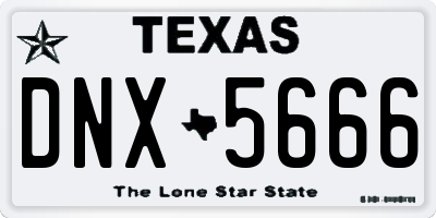 TX license plate DNX5666