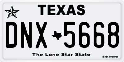 TX license plate DNX5668