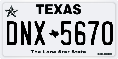 TX license plate DNX5670