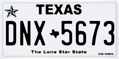 TX license plate DNX5673