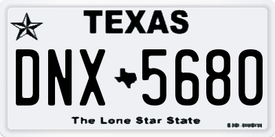 TX license plate DNX5680