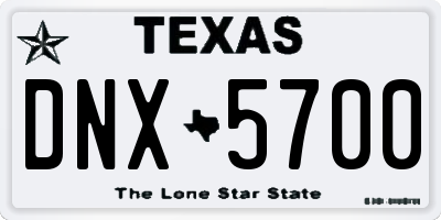 TX license plate DNX5700