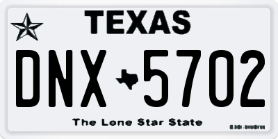 TX license plate DNX5702
