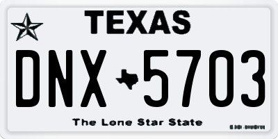 TX license plate DNX5703