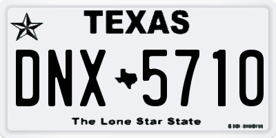 TX license plate DNX5710