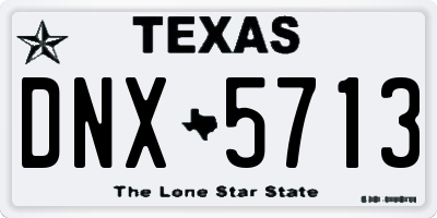TX license plate DNX5713
