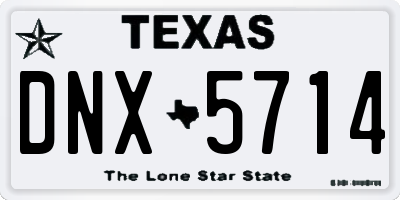 TX license plate DNX5714