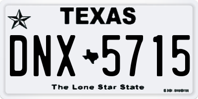 TX license plate DNX5715