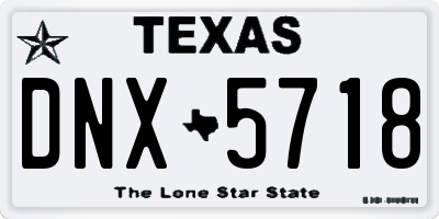 TX license plate DNX5718