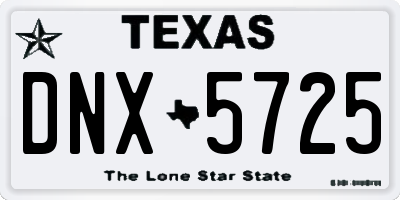 TX license plate DNX5725