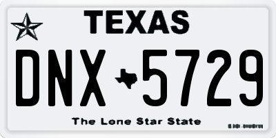 TX license plate DNX5729