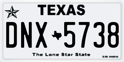 TX license plate DNX5738