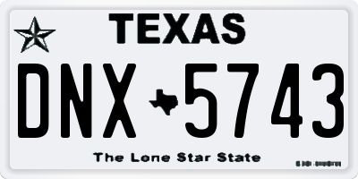 TX license plate DNX5743