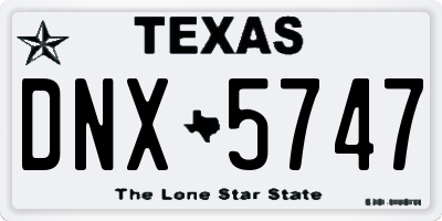 TX license plate DNX5747