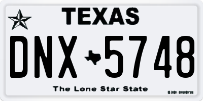TX license plate DNX5748