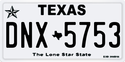 TX license plate DNX5753
