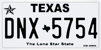TX license plate DNX5754