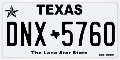 TX license plate DNX5760